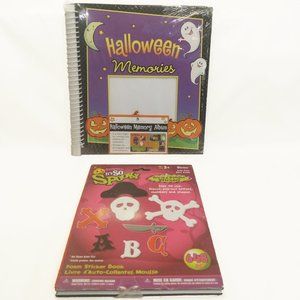 Halloween Memory Album and Foam Sticker Book Lot